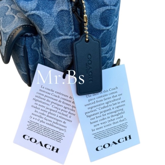Coach Hadley Backpack In Signature Denim Purse - Picture 5 of 10